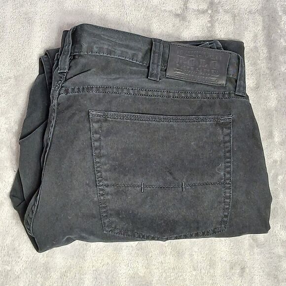 Vintage Polo Ralph Lauren Pants Men 38x30 Black Talon Zipper 650 Straight Preppy - Picture 1 of 15